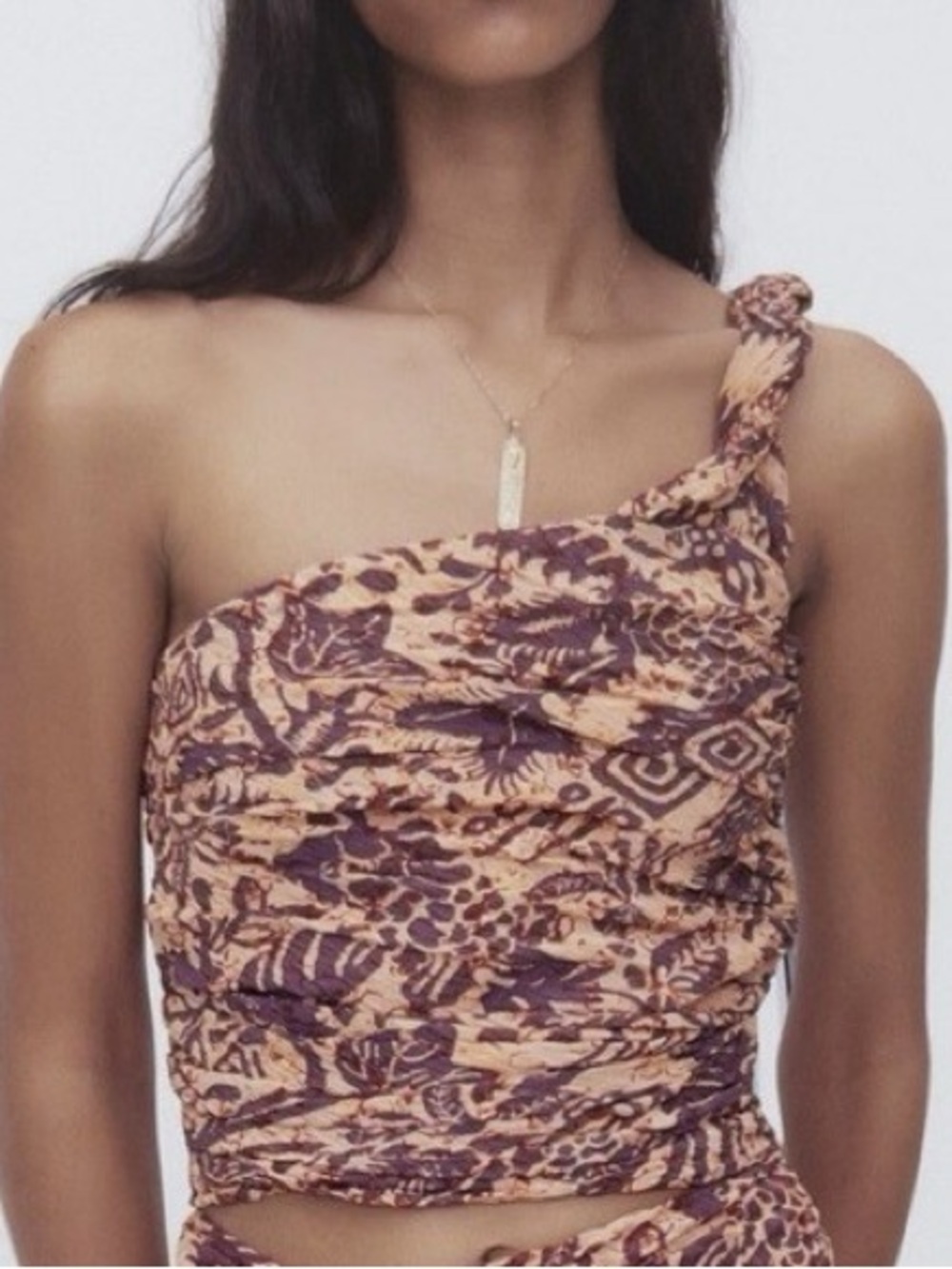 ZARA One Shoulder Cropped Top Size XL